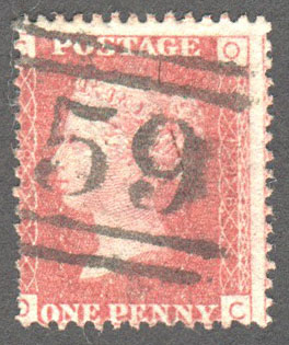 Great Britain Scott 33 Used Plate 108 - OC - Click Image to Close